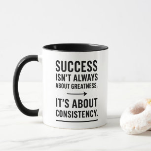 Mug Typographie noire Motivational Rappels quotidiens