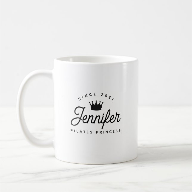 Mug Typographie Nom Princesse Pilates (Gauche)
