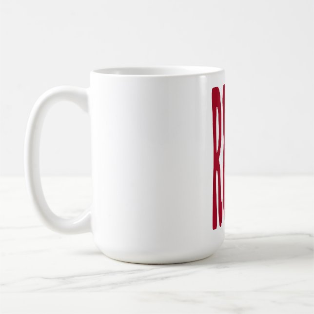 Mug Typographie ondulée rétro rouge Relax Aesthetic Ar (Gauche)
