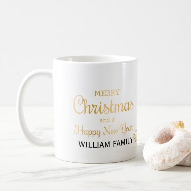 Mug Typographie or Elegante Joyeux Noël (Avec donut)