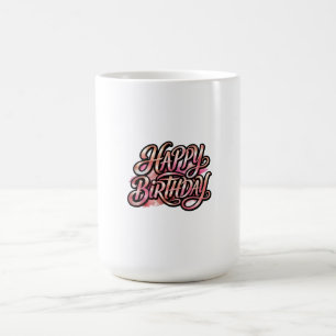 Mug Typographie Pailletée Anniversaire Rose Gold Chic