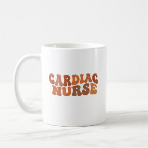 Mug Typographie Rétro Infirmière Cardiaque Personnalis