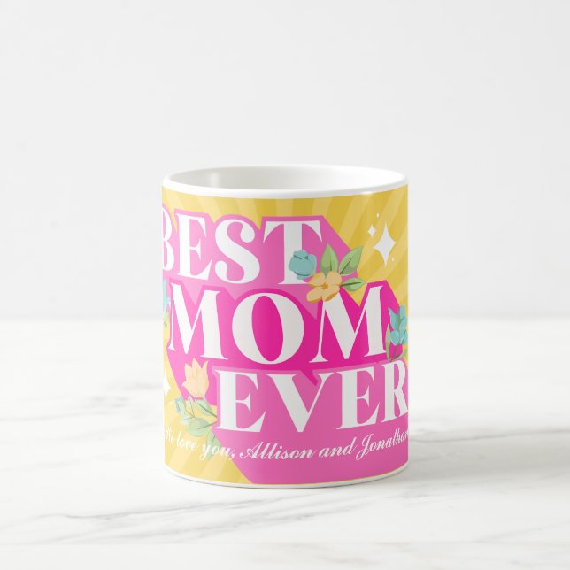Mug Typographie Rétro Meilleure Maman de Tous les Temp (Centre)