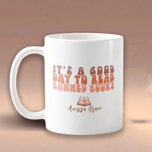 Mug Typographie Rétro Mignonne Lire des Livres Interdi (Créateur téléchargé)