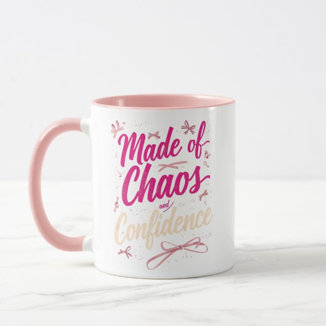 Mug Typographie Rose Impertinente Chaos et Confiance (Gauche)