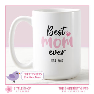 Mug Typographie rose Meilleure Maman Jour des mères