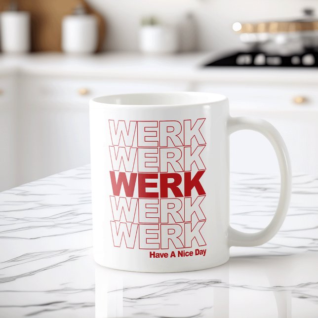 Mug Typographie rouge de Werk (Créateur téléchargé)