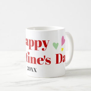 Mug Typographie rouge Joyeux Coeurs de la Saint Valent