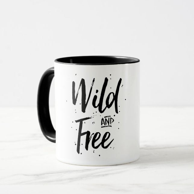 Mug Typographie sauvage et libre (Devant gauche)
