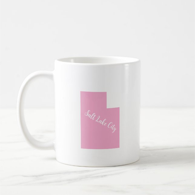 Mug Typographie simple moderne Utah State Pink (Gauche)