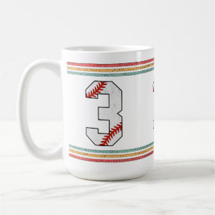 Mug Typographie vintage rétro baseball numéro 3