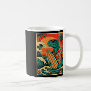 Mug Tyrannosaurus de surf rétro été hawaïen dinosaure
