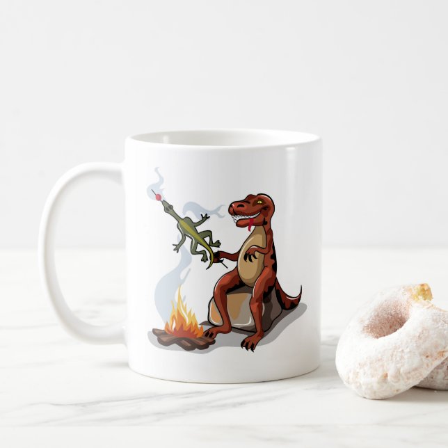 Mug Tyrannosaurus Rex Cuisine Nourriture Au-Dessus D'U (Avec donut)