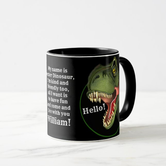 Mug Tyrannosaurus Rex Dinosaur personnalisé (Devant droit)