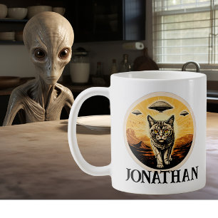 Mug UFO Alien Chat Personnalisé
