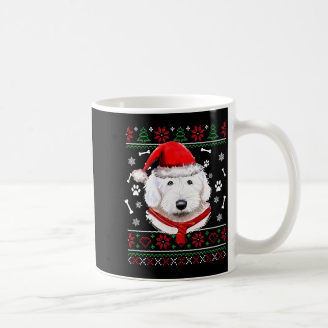 Mug Ugly Sweater Christmas Bobtail Dog Santa Hat Pajam (Droite)