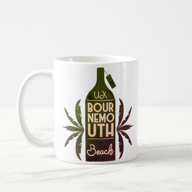 Mug UK Bournemouth Beach Green Bottle  (Gauche)