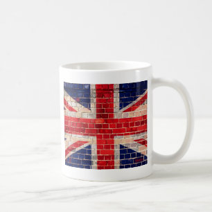 Mug UK flag on a brick wall