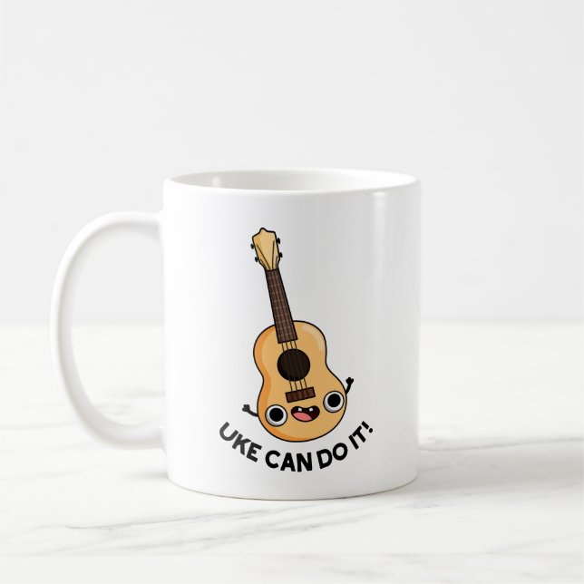 Mug Uke Peut Le Faire Drôle Ukelele Positif Pun (Gauche)