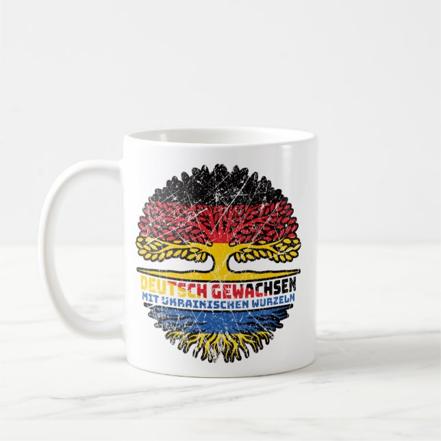 Mug Ukraine Allemand ukrainien Baum Racines (Gauche)