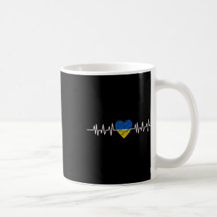 Mug Ukraine Battement de coeur Drapeau Ukraine J'aime