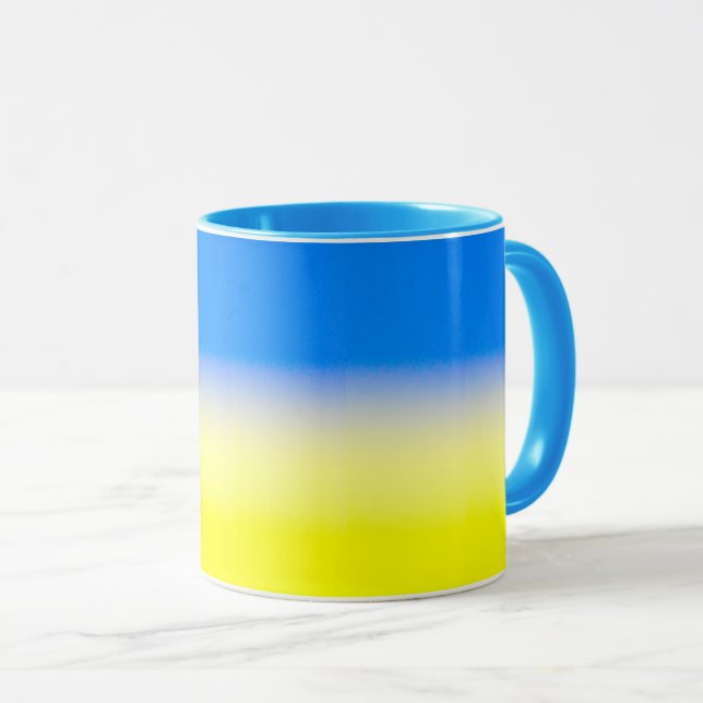 Mug Ukraine bleue et jaune Inspiration de la paix anti (Devant droit)