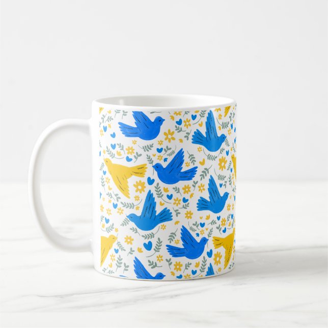 Mug Ukraine Dove De Paix - Motif Sans Faille (Gauche)
