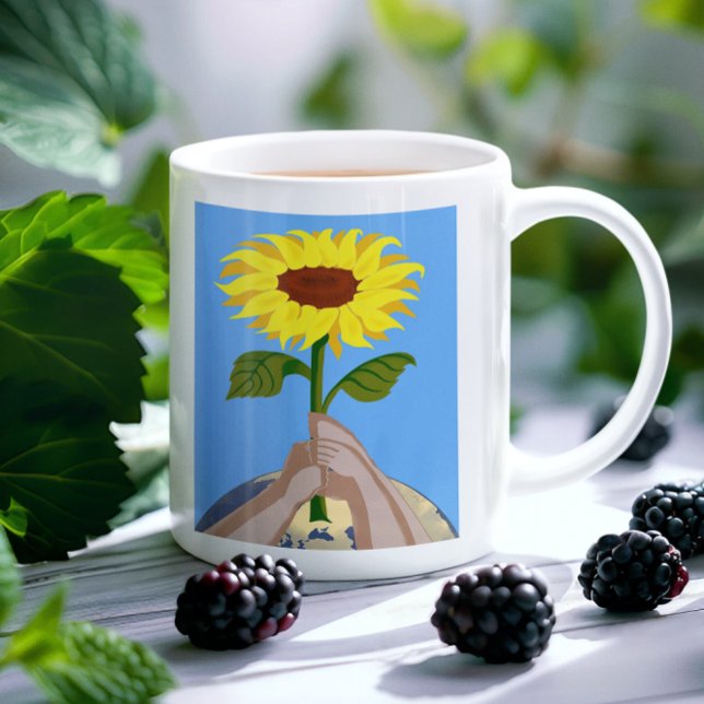Mug Ukraine "jaune bleu" tournesol couleur de paix (Créateur téléchargé)