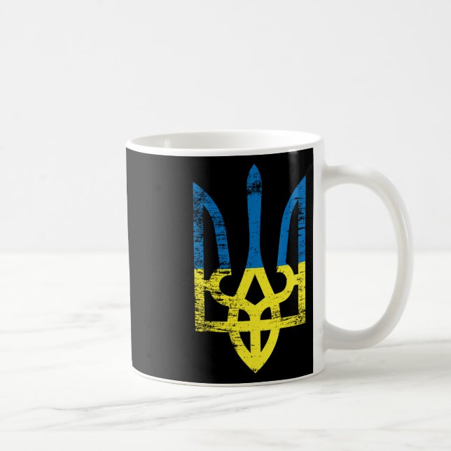 Mug Ukraine Ukrainien Kiev Trysub Drapeau 15  (Droite)