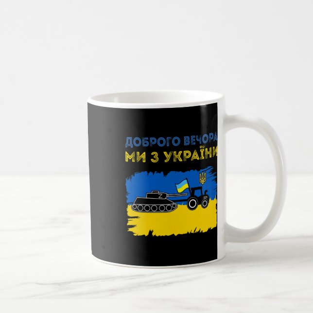 Mug Ukrainian Tractor Pulls A Russian Tank Funny Meme  (Droite)