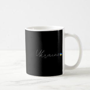 Mug Ukrajina Simple Amour Drapeau Ukrainien Cœur Sur U