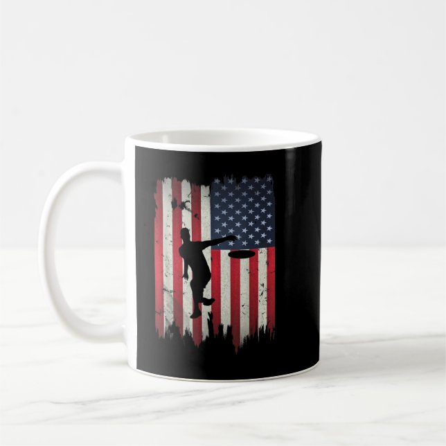 Mug Ultimate Frisbee Disk Golf USA American Flag 4th o (Gauche)