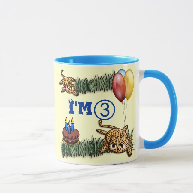 Mug Ultra mignon 3 ans Leopard Safari Anniversaire (Droite)