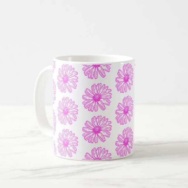Mug Ultra Rose Fleur de marguerite Impression, Hippie  (Devant gauche)