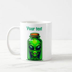 Mug Un Alien vert dans une bouteille de Neon Illustrat