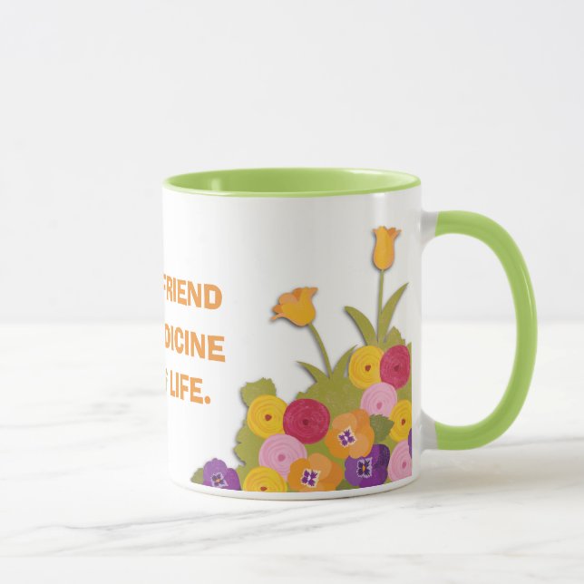 Mug Un ami fidèle floral (Droite)