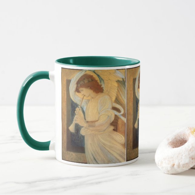Mug Un ange jouant du flageolet par Burne-Jones (Avec donut)