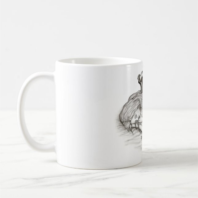 Mug Un Angel endormi, noir et blanc (Gauche)