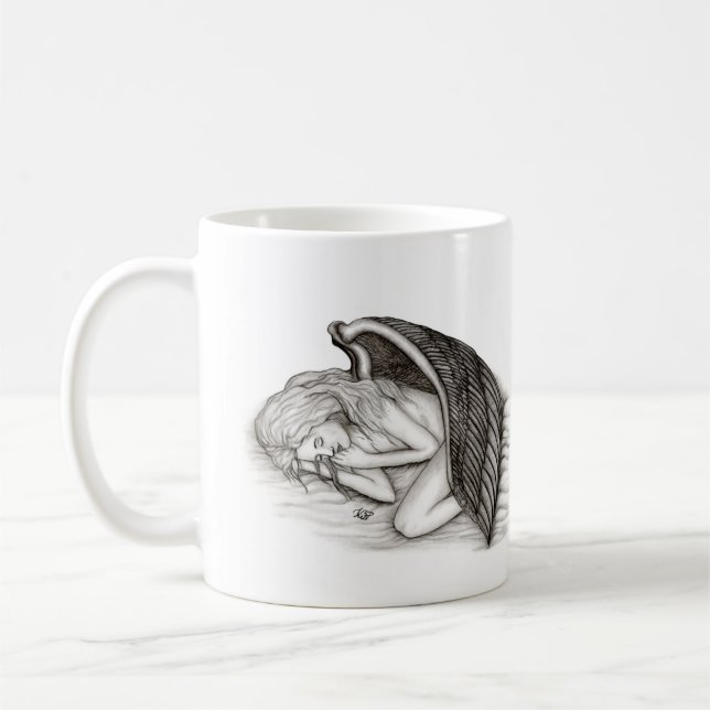 Mug Un Angel endormi, noir et blanc (Gauche)