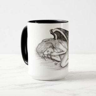 Mug Un Angel endormi, noir et blanc