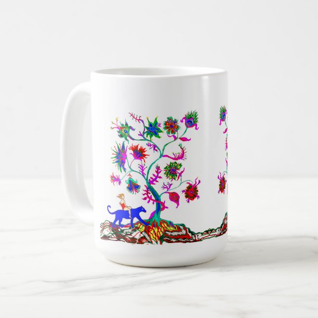 Mug Un arbre de vie et une fille (Devant gauche)
