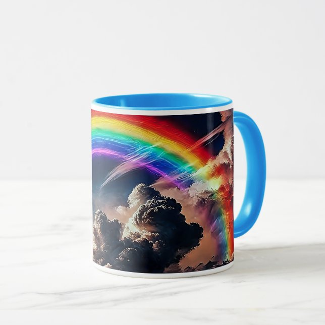 Mug Un arc en ciel dans un ciel orageux. (Devant droit)