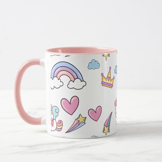Mug Un Arc-en-ciel magique Unicorn Motif fête d'annive (Gauche)