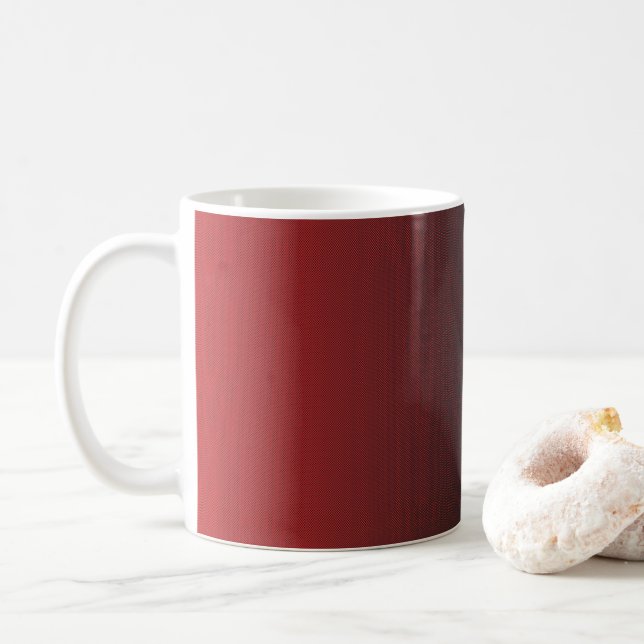 Mug un arrière - plan rouge et blanc avec de petits po (Avec donut)