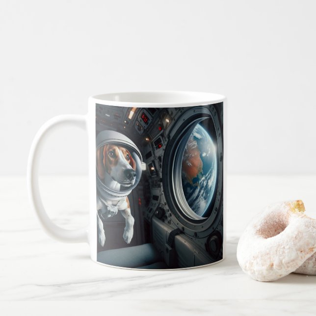 Mug Un astronaute américain de chasse dans l'espace ex (Avec donut)