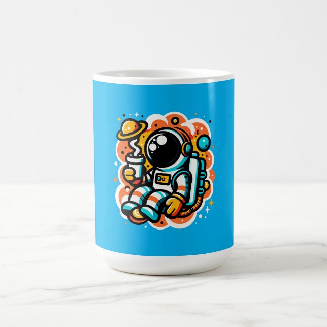 Mug Un astronaute boit du café - Caféine spatiale (Centre)