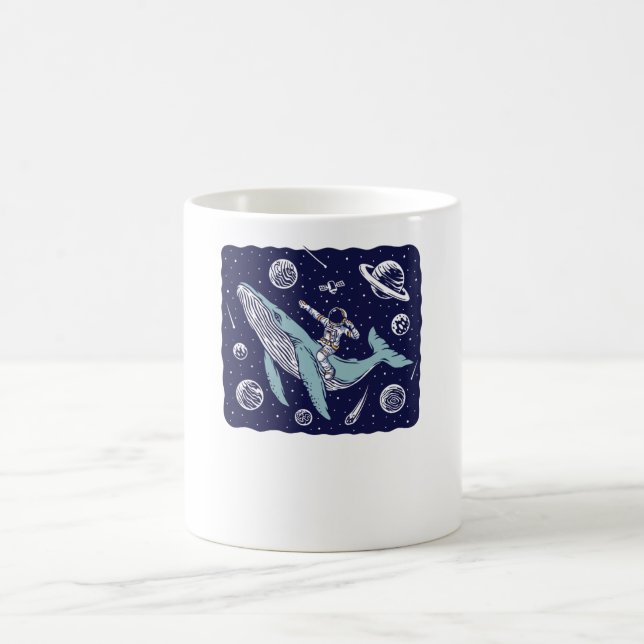 Mug Un astronaute chevauchant une baleine (Centre)