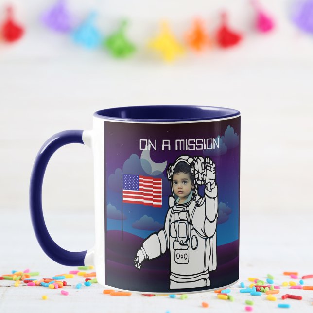 Mug Un astronaute sur la lune Un garçon de l'espace ex (Créateur téléchargé)
