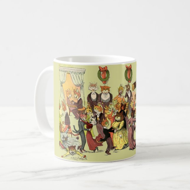 Mug Un bal de Noël à Catsville par Louis Wain (Devant gauche)
