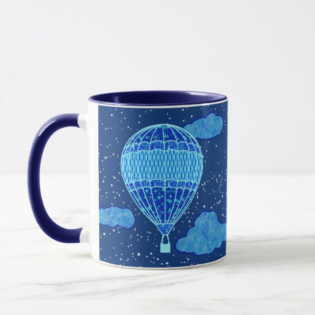 Mug Un ballon à air chaud contre un ciel nocturne en b (Gauche)